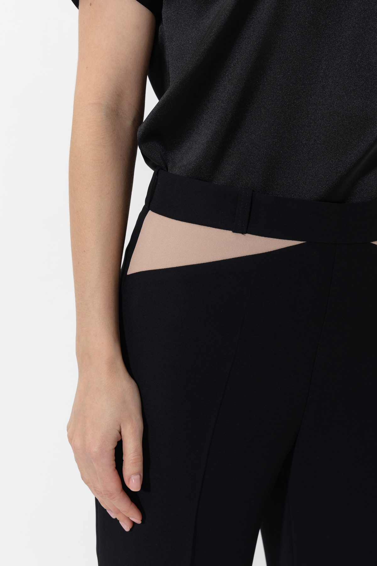 Брюки с контрастными вставками VASSA&Co, пол женский, цвет черный, фото №5