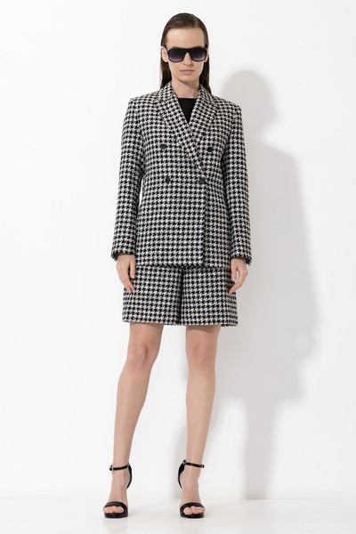 Шорты в гусиную лапку VASSA&Co, пол женский, цвет черный, фото №4