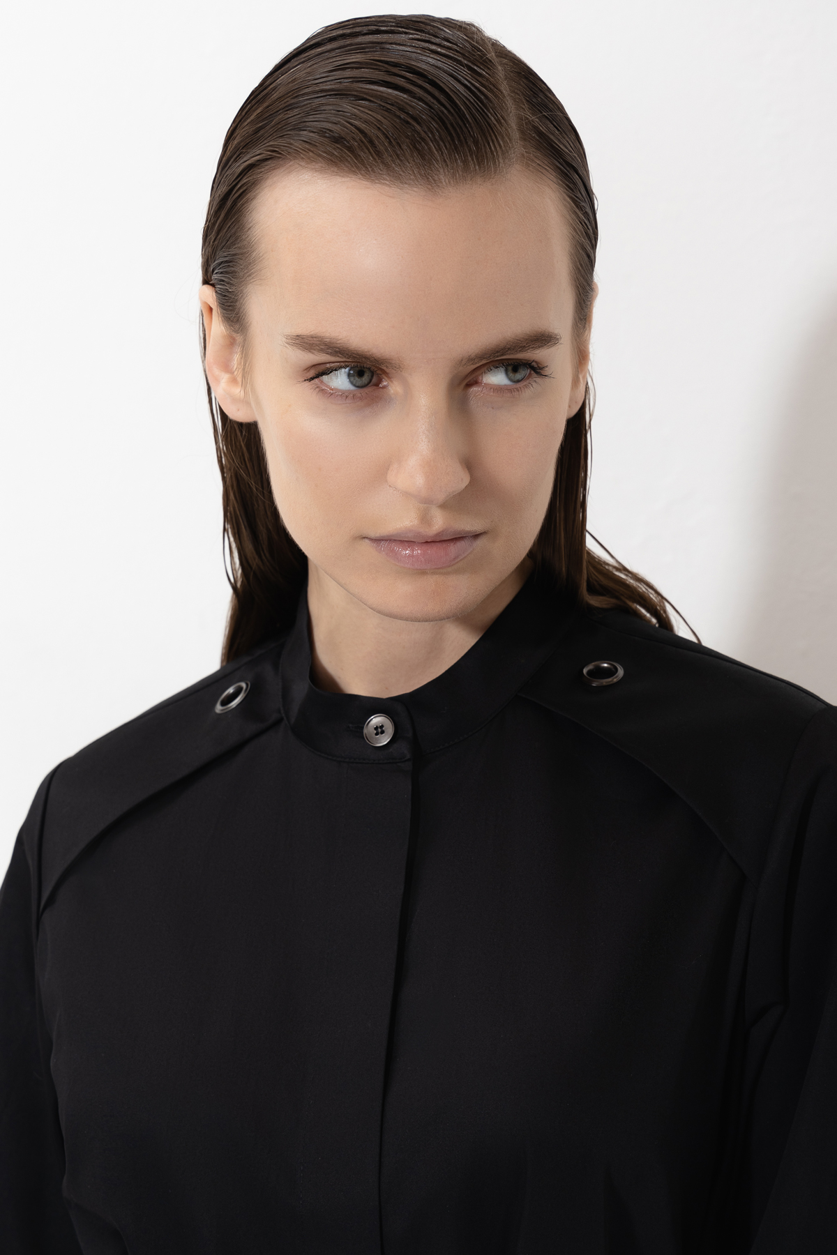 Платье с воротником-стойкой VASSA&Co, пол женский, цвет черный, фото №3