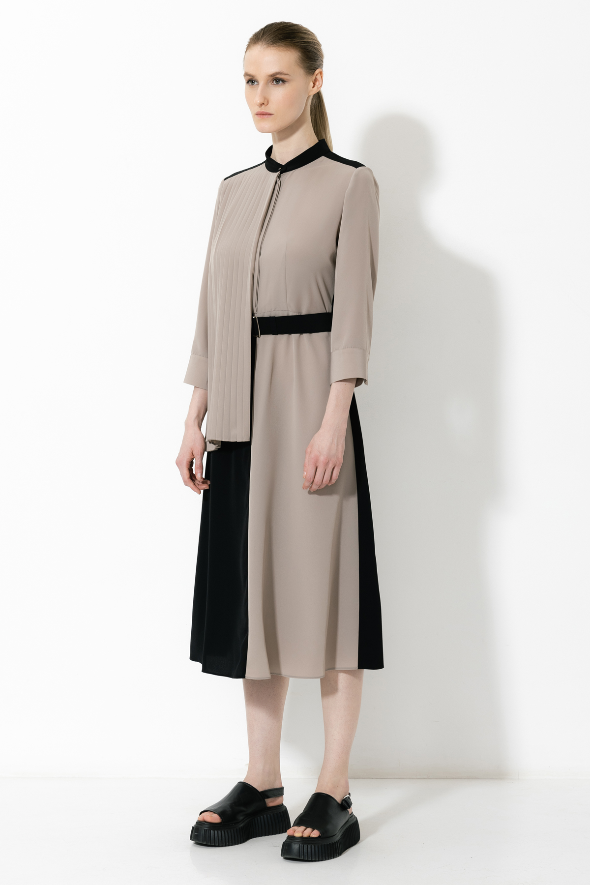 Платье VASSA&Co, пол женский, цвет бежевый, фото №3