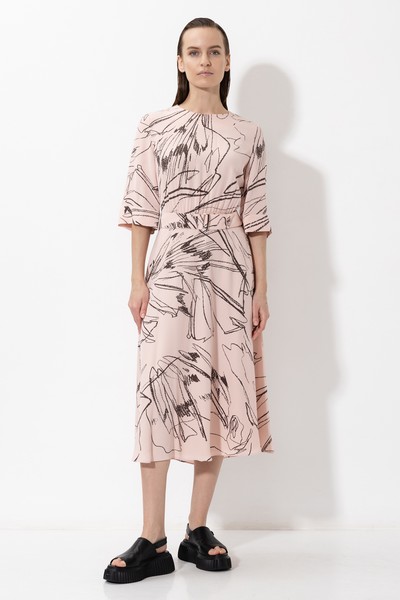 Платье с принтом VASSA&Co, пол женский, цвет розовый, фото №4