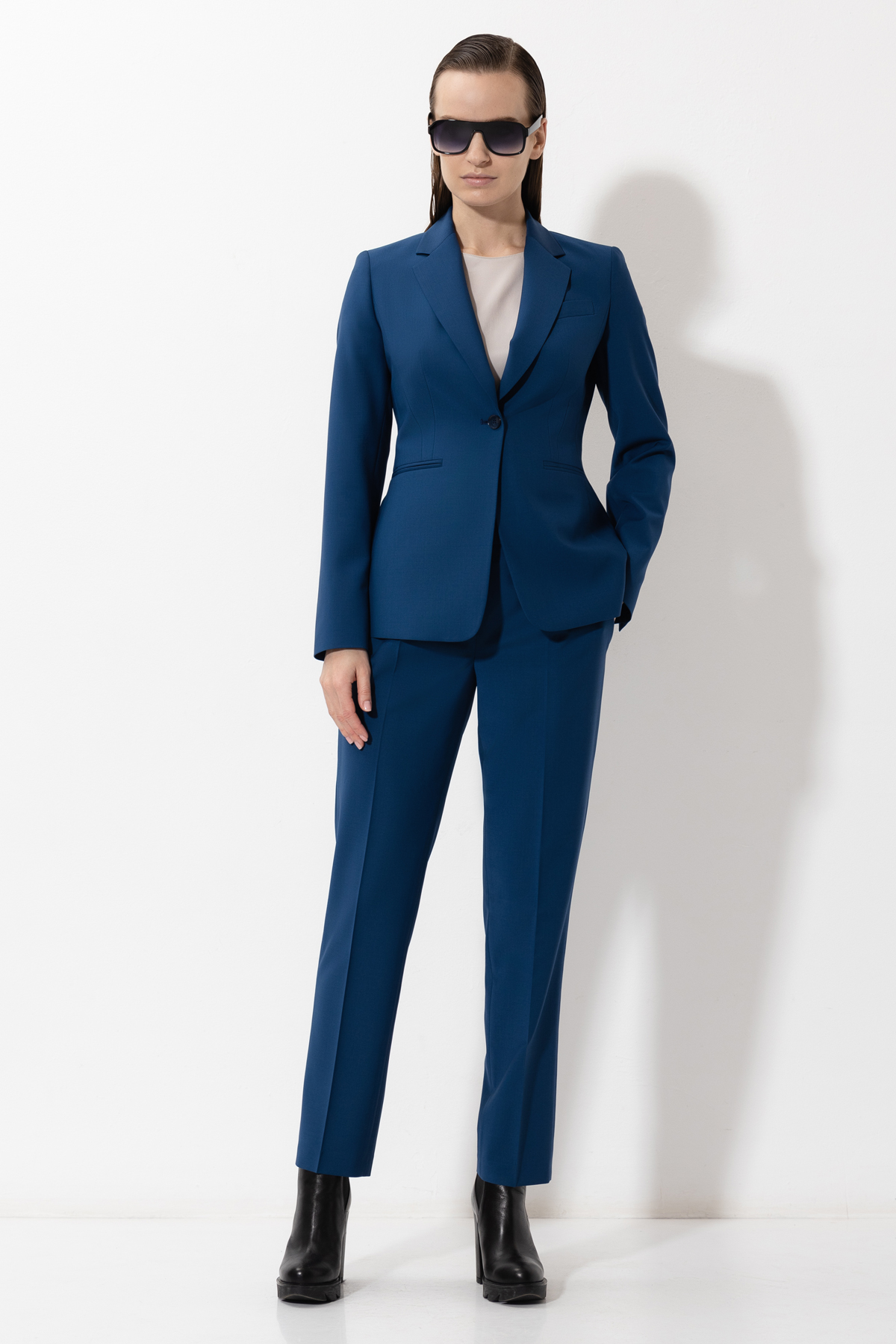 Однобортный жакет VASSA&Co, пол женский, цвет синий, фото №3