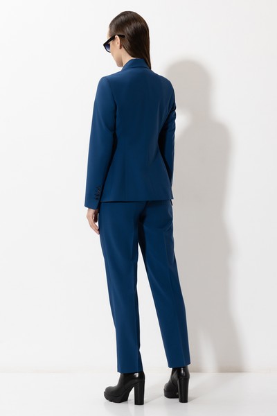 Брюки зауженного кроя VASSA&Co, пол женский, цвет синий, фото №5