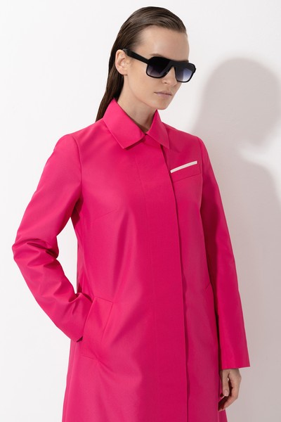 Плащ прямого кроя из хлопка VASSA&Co, пол женский, цвет розовый, фото №3