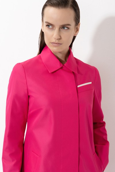 Плащ прямого кроя из хлопка VASSA&Co, пол женский, цвет розовый, фото №2