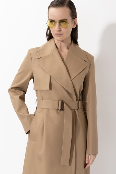 Плащ из хлопка VASSA&Co, пол женский, цвет бежевый, фото №2