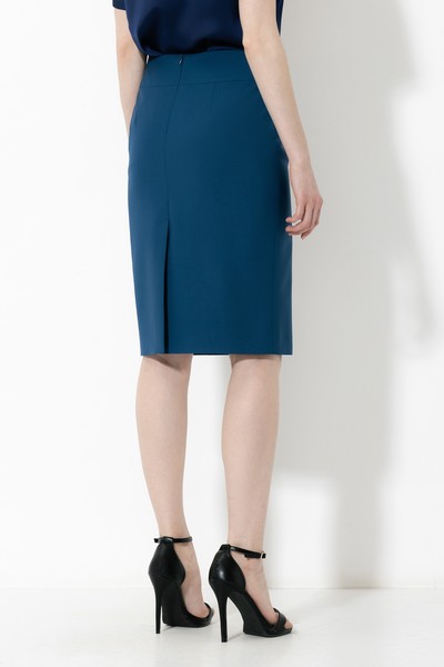 Юбка с широким поясом VASSA&Co, пол женский, цвет синий, фото №4