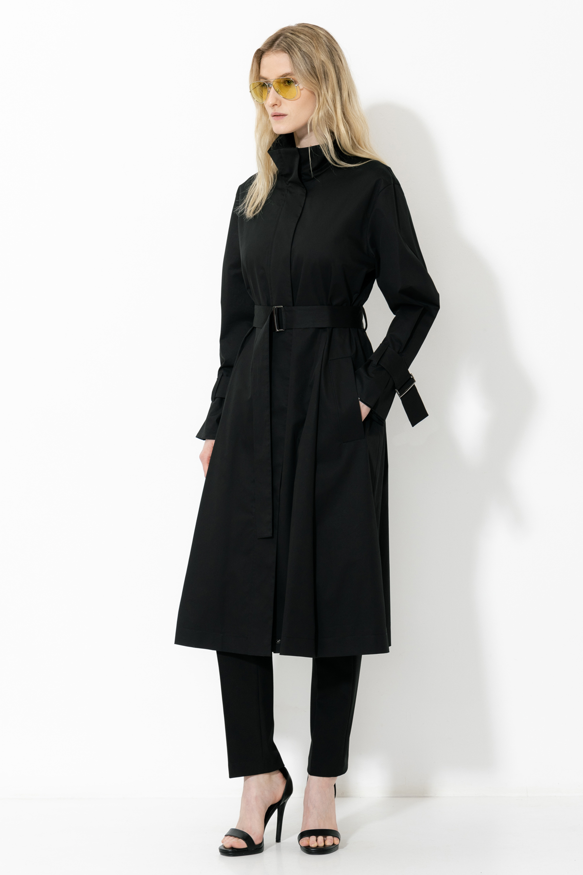 Плащ с воротником-стойкой VASSA&Co, пол женский, цвет черный, фото №2