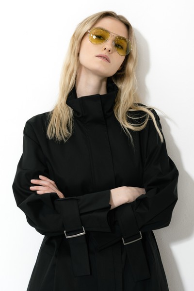 Плащ с воротником-стойкой VASSA&Co, пол женский, цвет черный, фото №3