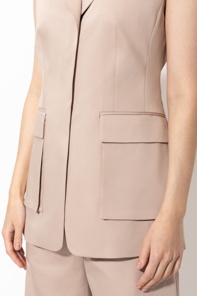 Vest VASSA&Co, пол female, цвет бежевый, фото №4