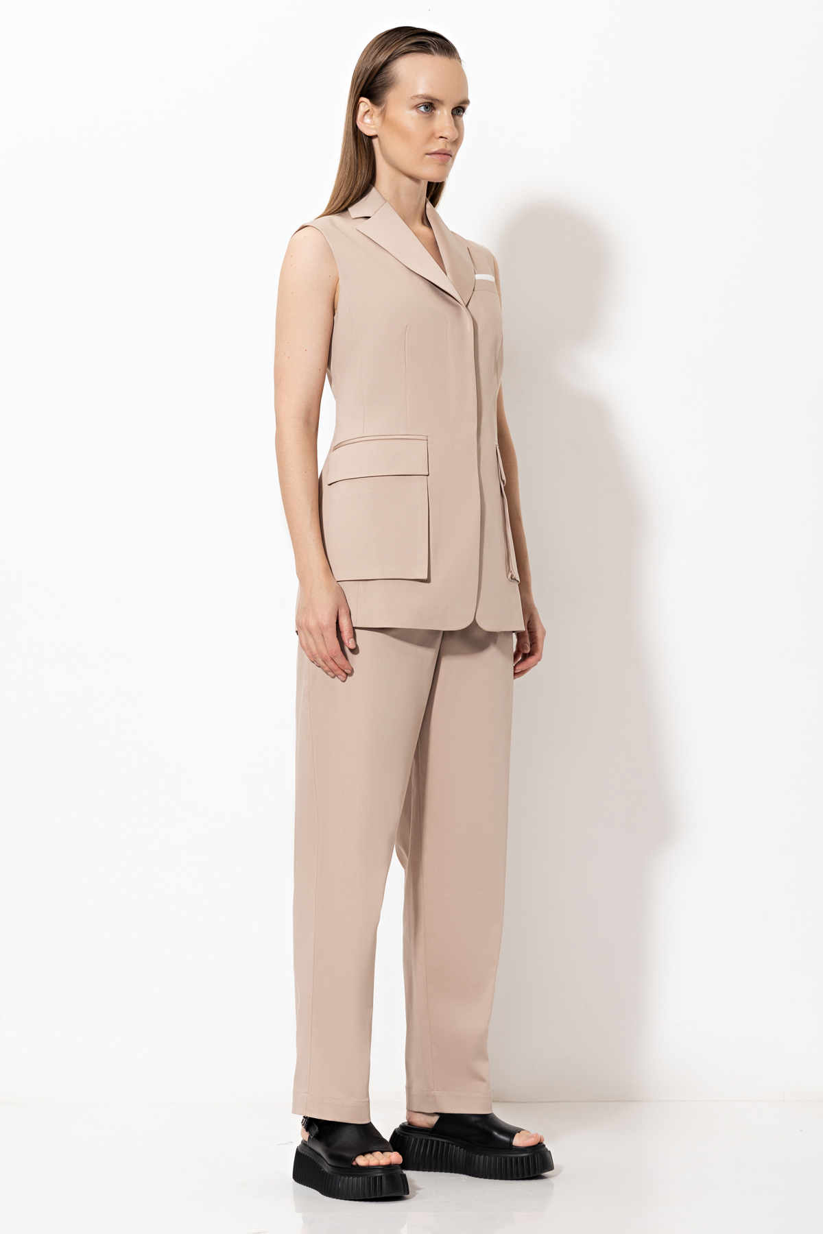 Vest VASSA&Co, пол female, цвет бежевый, фото №2