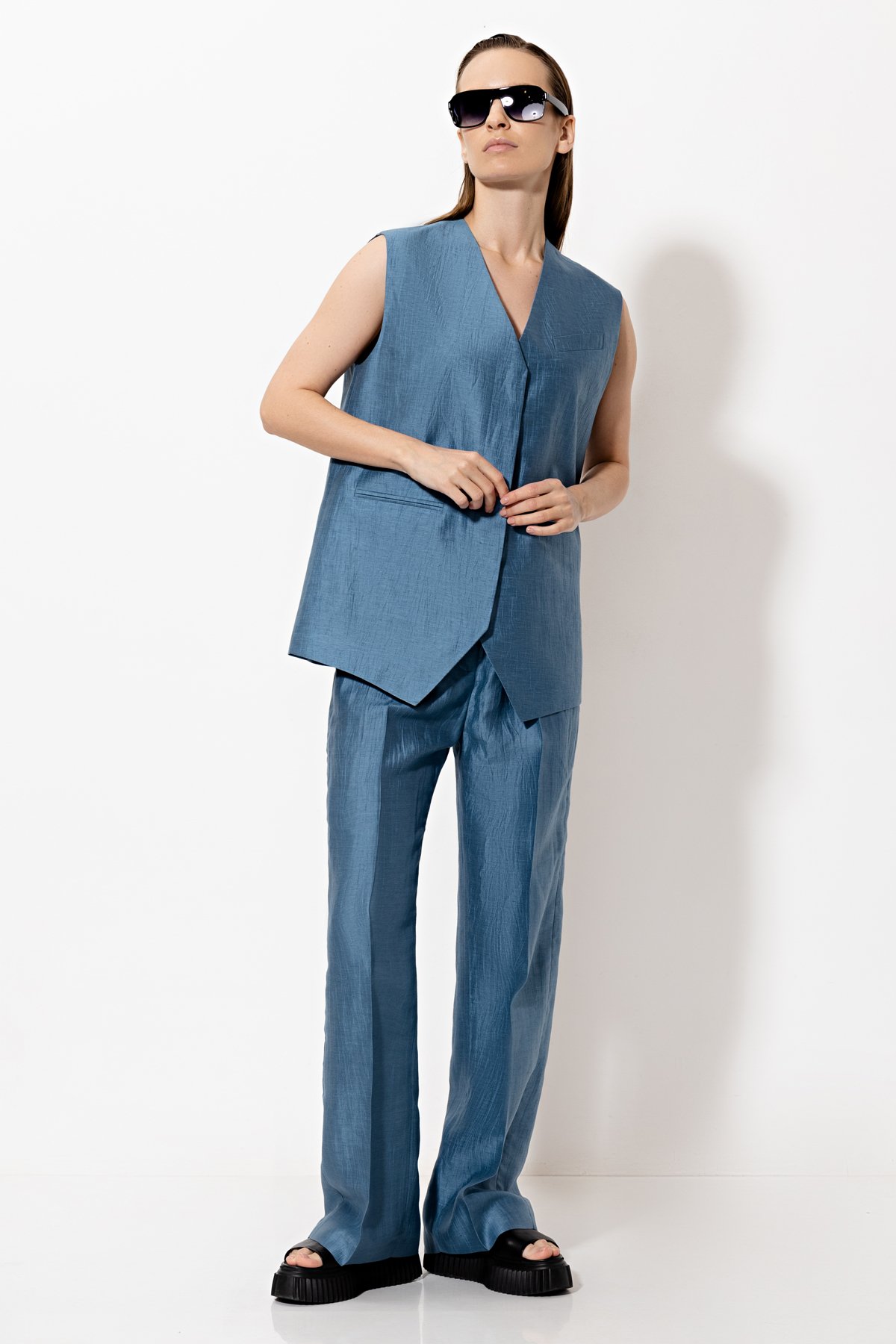 Жилет VASSA&Co, пол женский, цвет голубой, фото №2