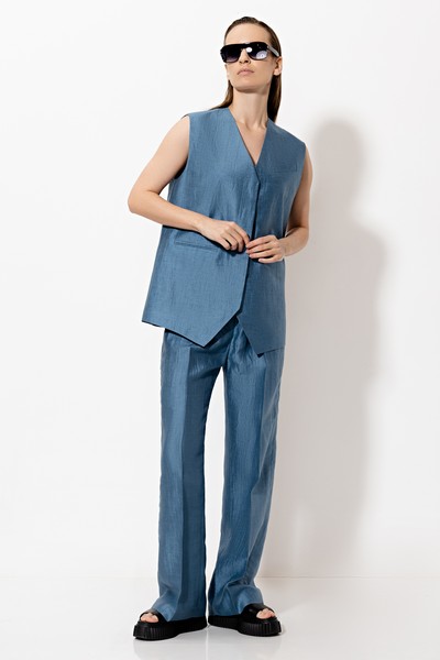 Жилет VASSA&Co, пол женский, цвет голубой, фото №2