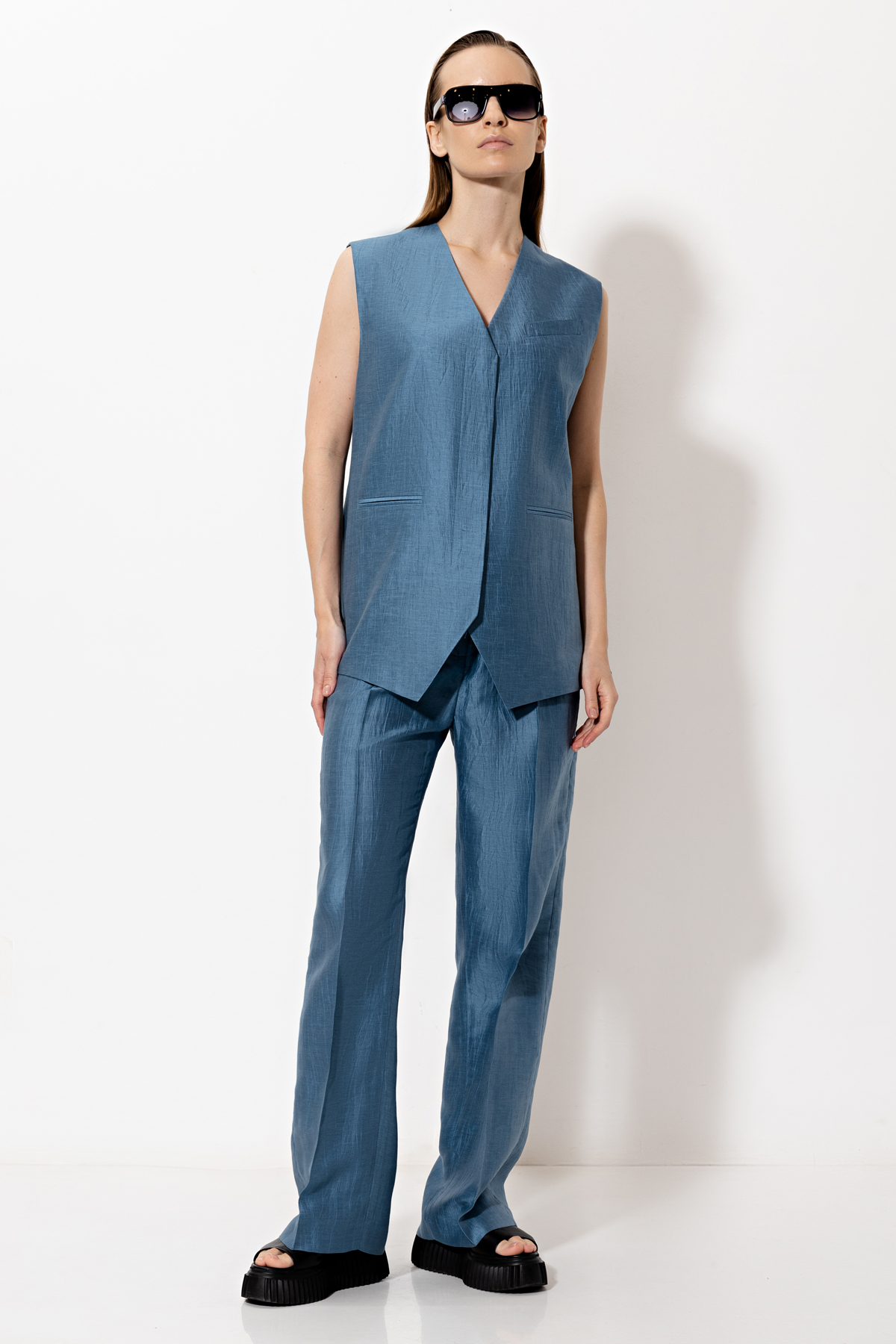 Жилет VASSA&Co, пол женский, цвет голубой, фото №4