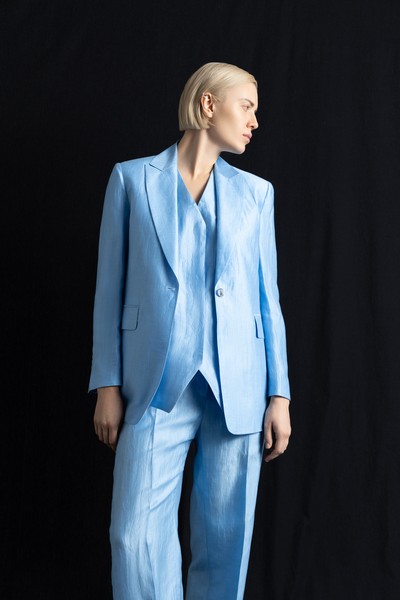 Брюки VASSA&Co, пол женский, цвет синий, фото №3