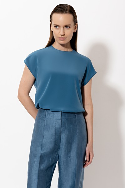 Блузка VASSA&Co, пол женский, цвет голубой, фото №2
