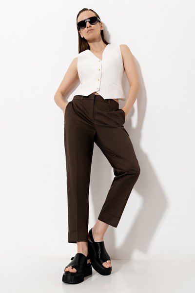 Брюки VASSA&Co, пол женский, цвет хаки, фото №4