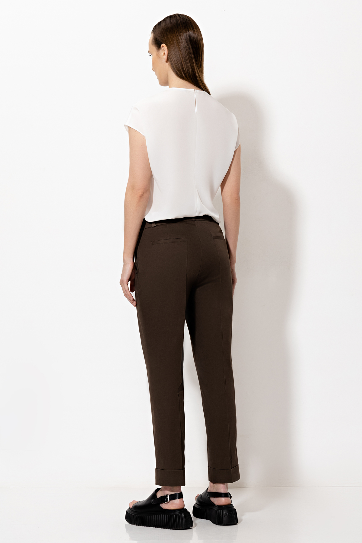 Брюки VASSA&Co, пол женский, цвет хаки, фото №7