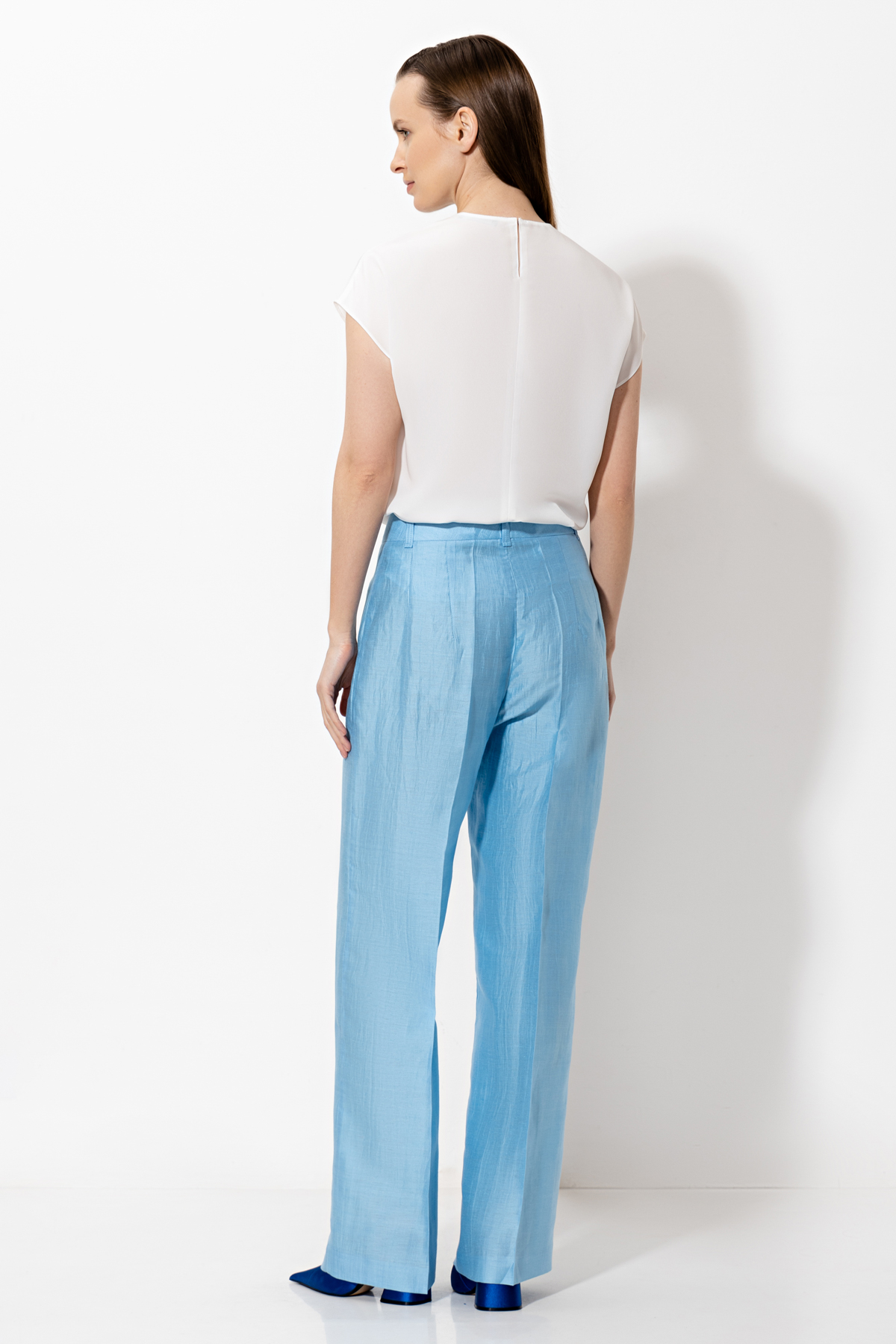 Брюки VASSA&Co, пол женский, цвет синий, фото №6