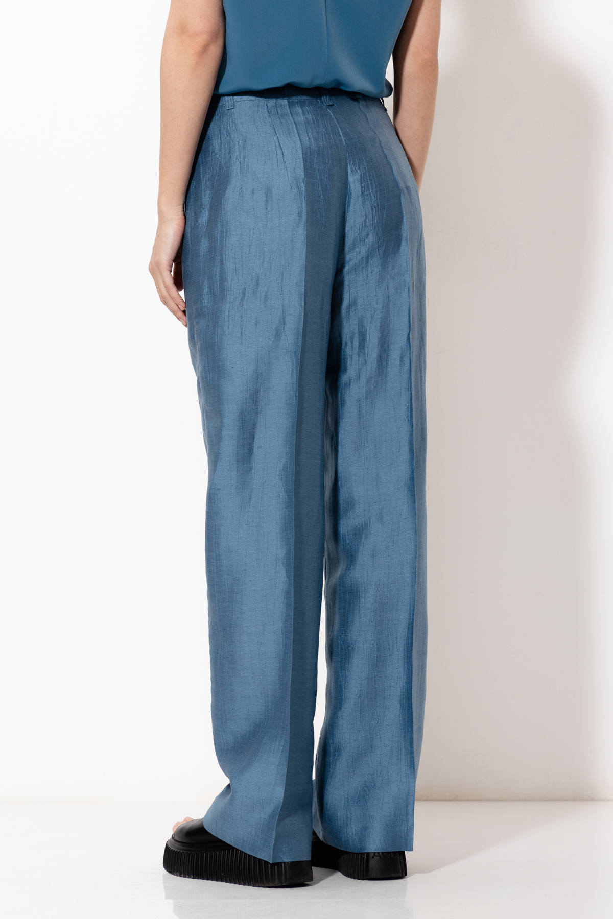 Trousers VASSA&Co, пол female, цвет голубой, фото №5