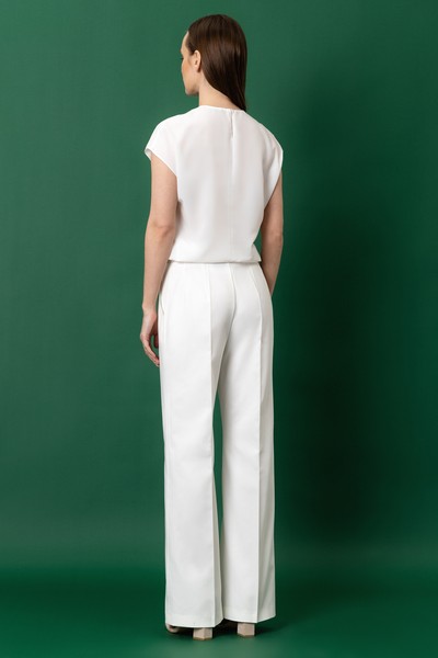 Trousers VASSA&Co, пол female, цвет white, фото №9