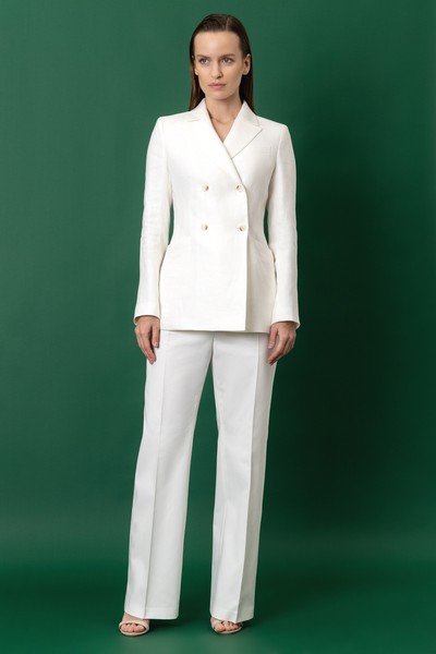 Trousers VASSA&Co, пол female, цвет white, фото №3