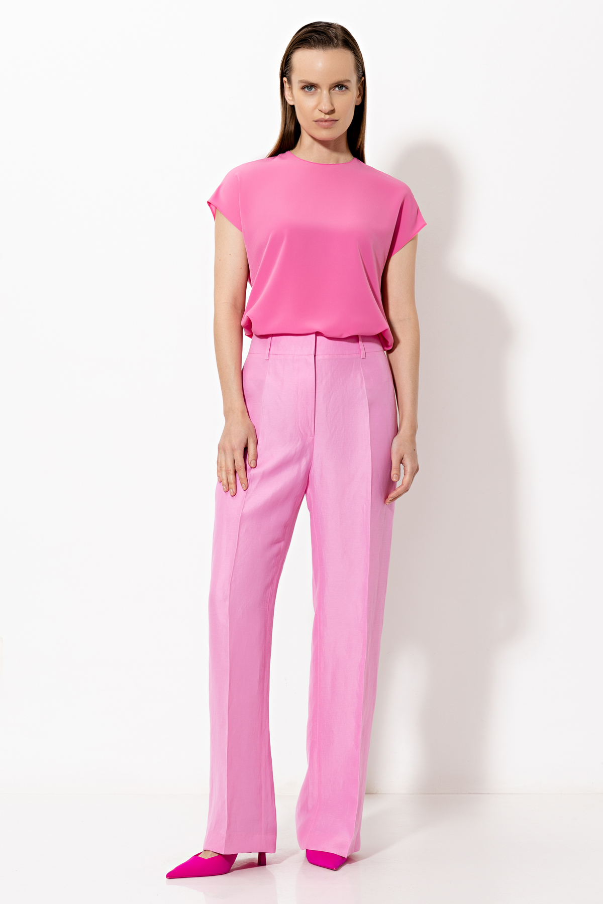 Брюки VASSA&Co, пол женский, цвет розовый, фото №4
