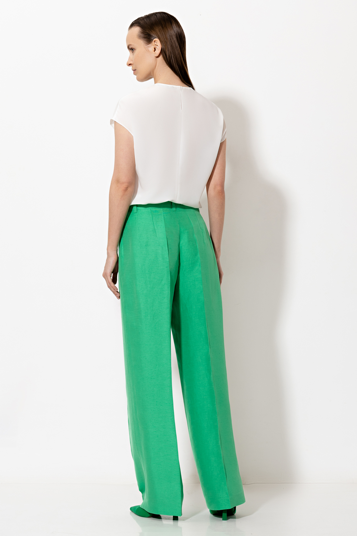 Брюки VASSA&Co, пол женский, цвет зеленый, фото №2