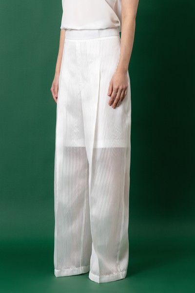 Trousers VASSA&Co, пол female, цвет white, фото №6