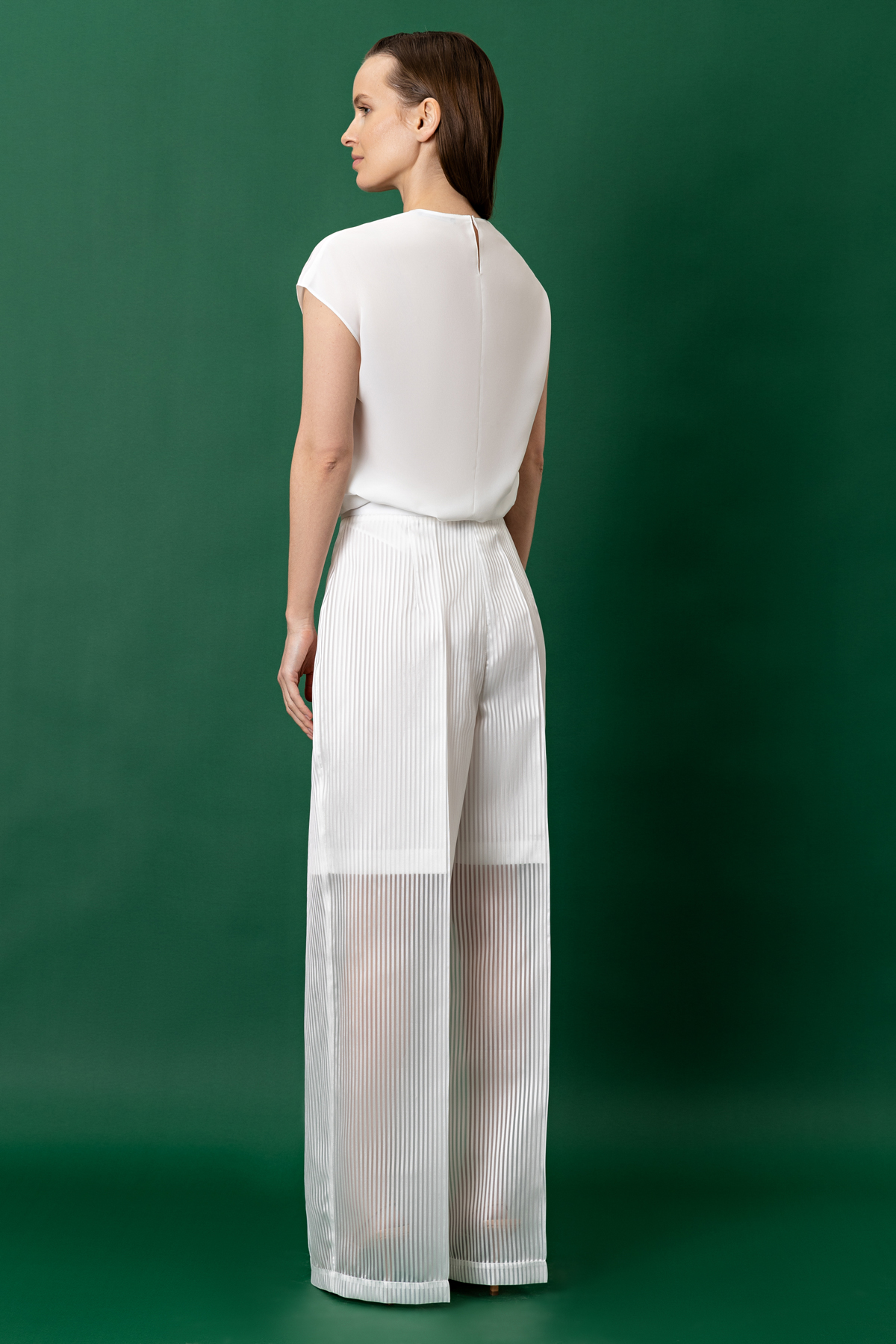 Trousers VASSA&Co, пол female, цвет white, фото №7