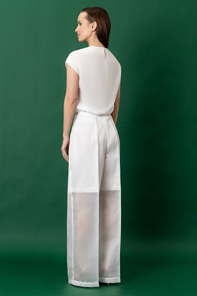 Trousers VASSA&Co, пол female, цвет white, фото №7