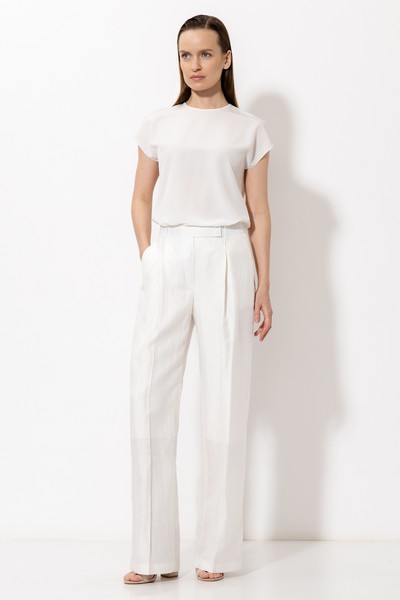 Trousers VASSA&Co, пол female, цвет white, фото №2