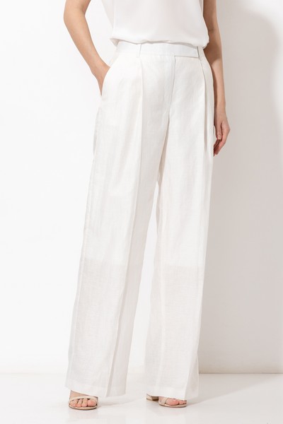 Trousers VASSA&Co, пол female, цвет white, фото №6