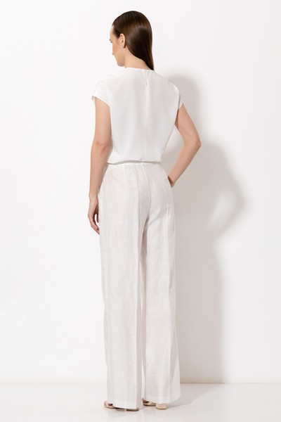 Trousers VASSA&Co, пол female, цвет white, фото №5