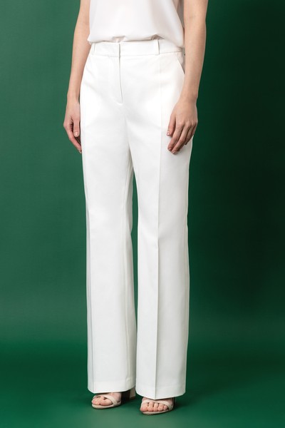 Trousers VASSA&Co, пол female, цвет white, фото №4