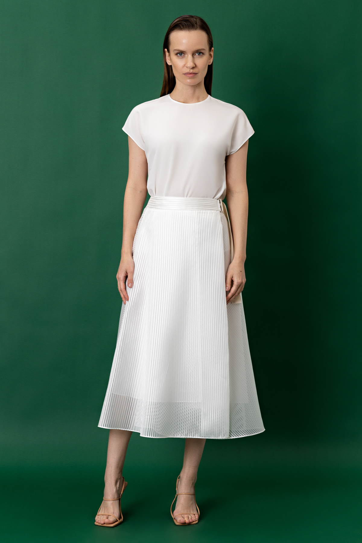 Юбка VASSA&Co, пол женский, цвет белый, фото №7