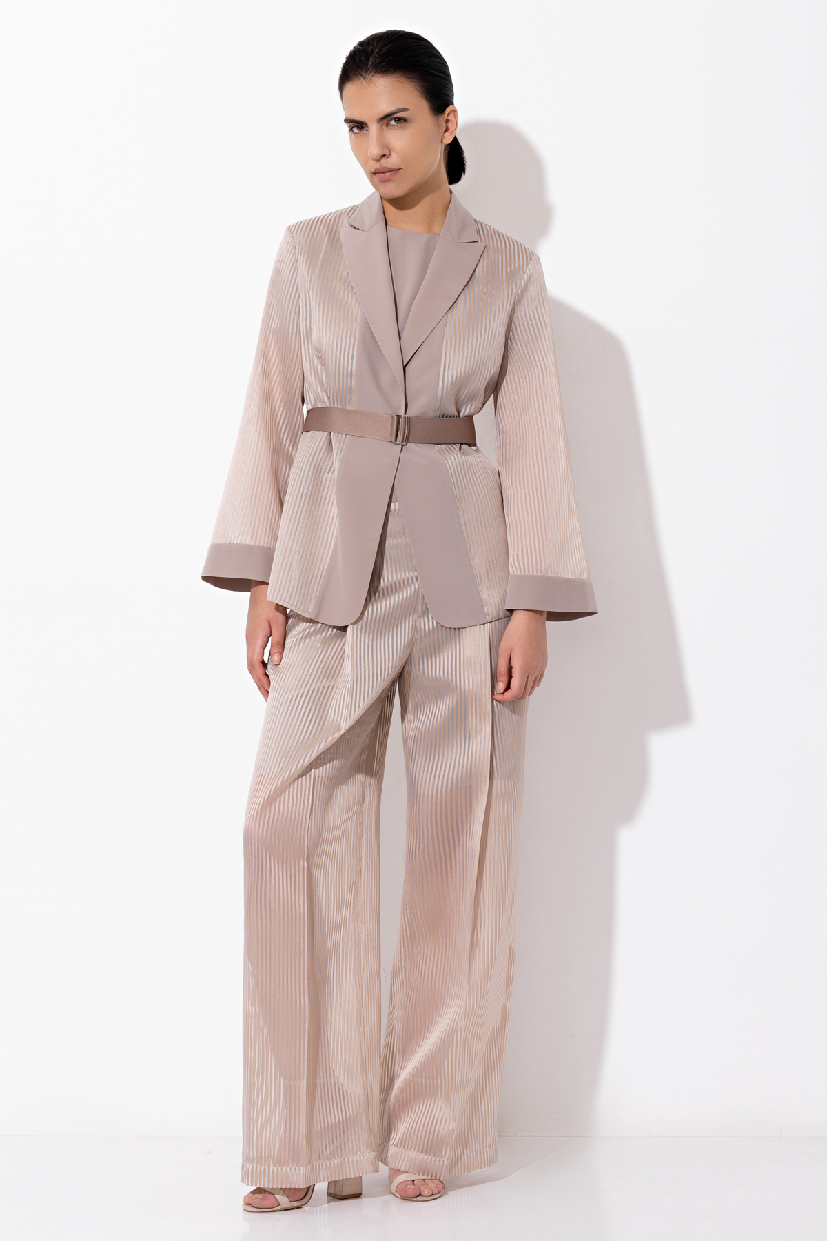 Брюки VASSA&Co, пол женский, цвет бежевый, фото №3