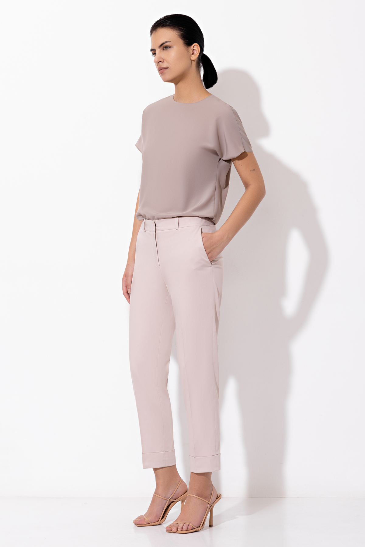 Базовая блузка VASSA&Co, пол женский, цвет бежевый, фото №2