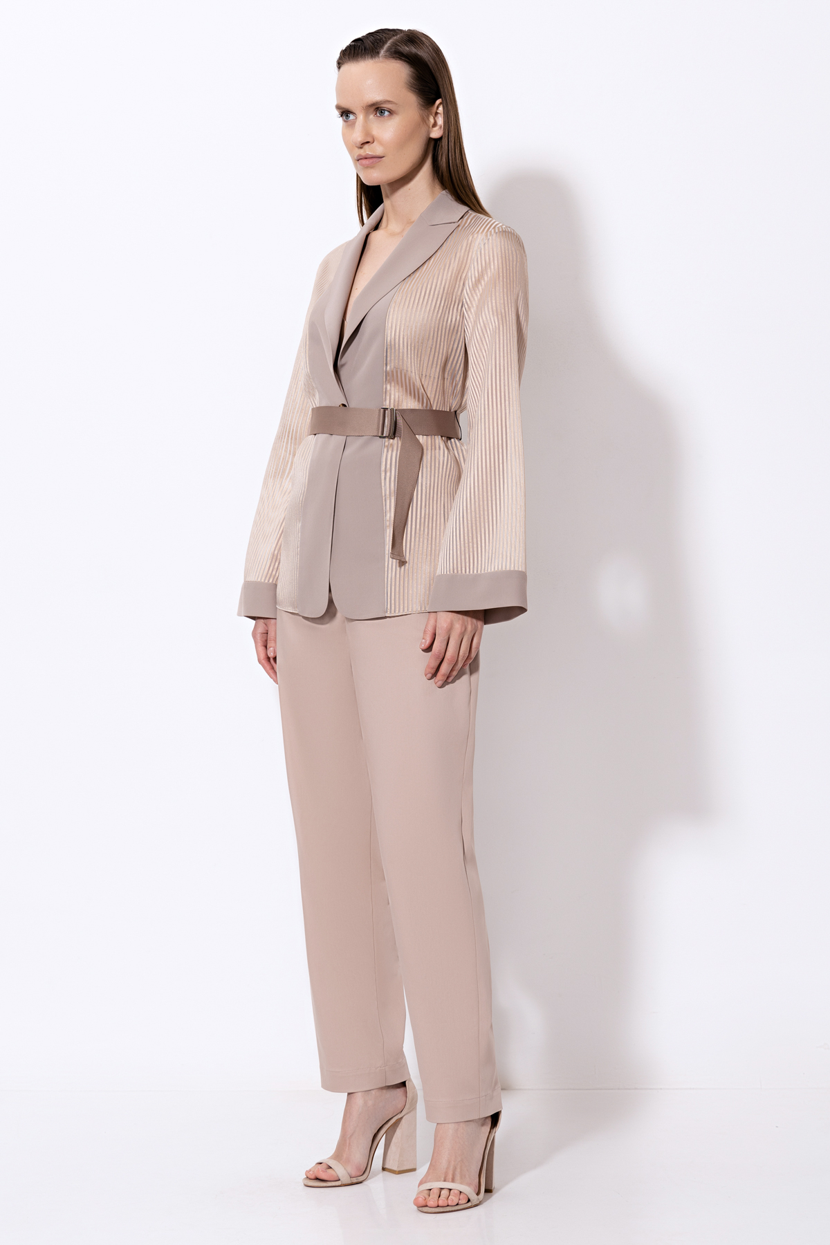 Жакет VASSA&Co, пол женский, цвет бежевый, фото №3