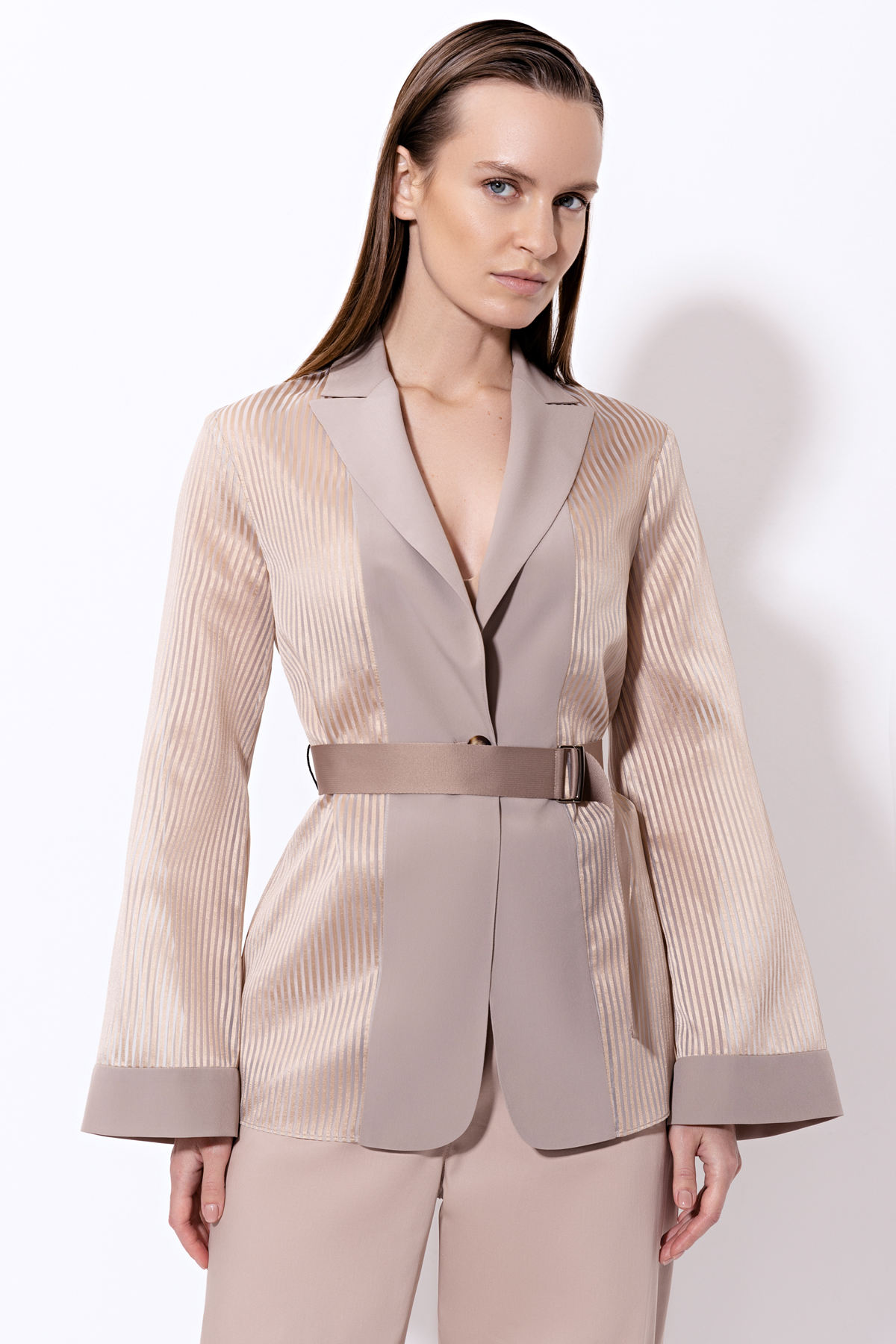 Жакет VASSA&Co, пол женский, цвет бежевый, фото №4