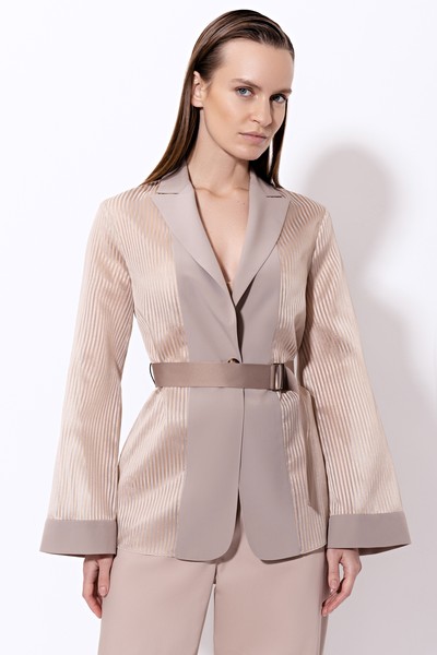 Жакет VASSA&Co, пол женский, цвет бежевый, фото №4