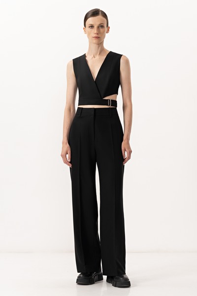 Жилет с асимметричным разрезом VASSA&Co, пол женский, цвет черный, фото №3