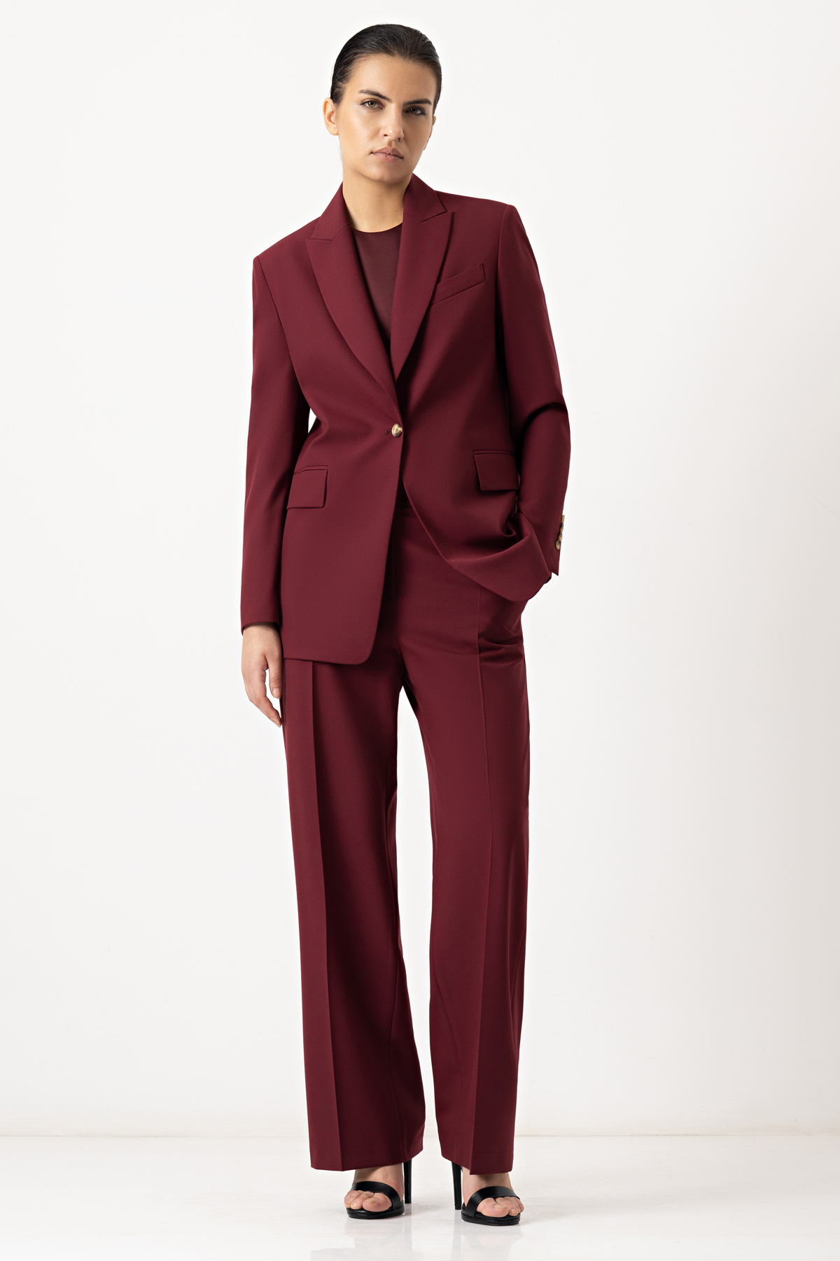 Однобортный жакет VASSA&Co, пол женский, цвет красный, фото №3