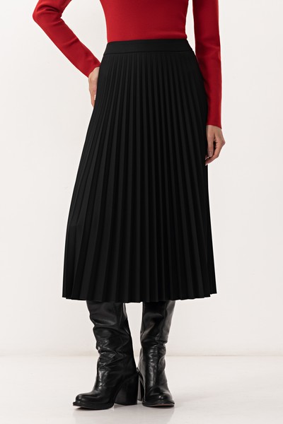 Юбка гофре VASSA&Co, пол женский, цвет черный, фото №3