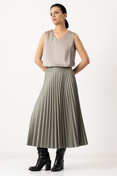 Юбка гофре VASSA&Co, пол женский, цвет зеленый, фото №6