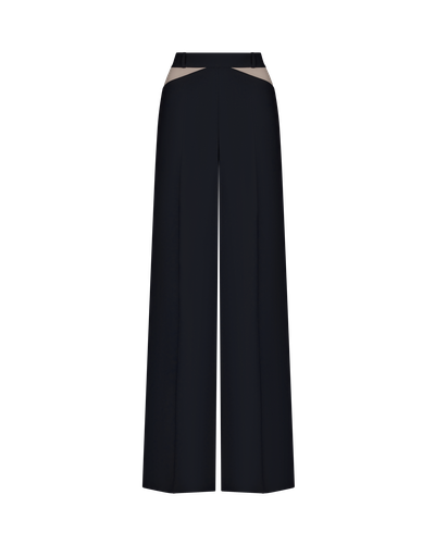 Брюки с контрастными вставками VASSA&Co, пол женский, цвет черный, фото №6