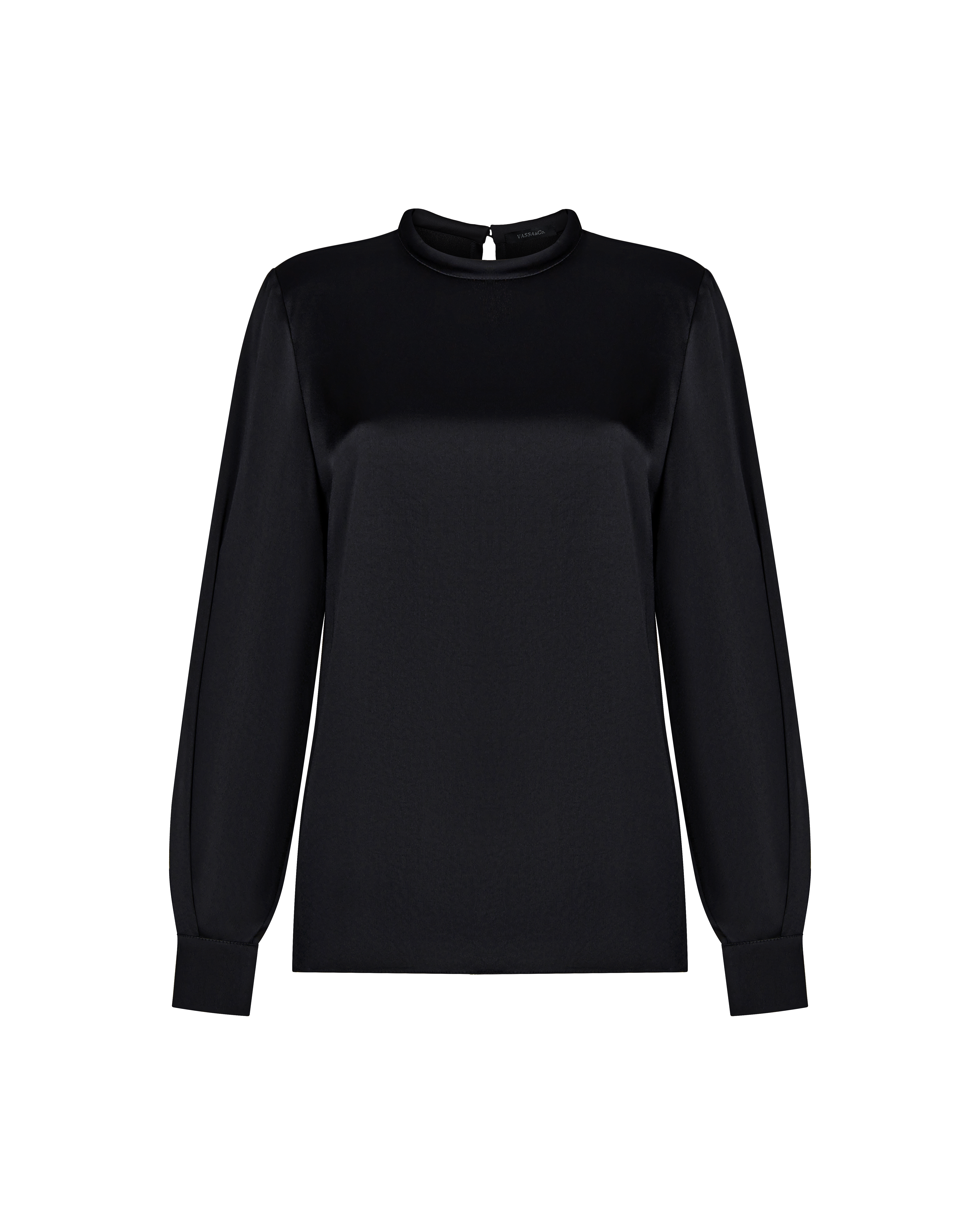 Блузка VASSA&Co, пол женский, цвет черный, фото №6