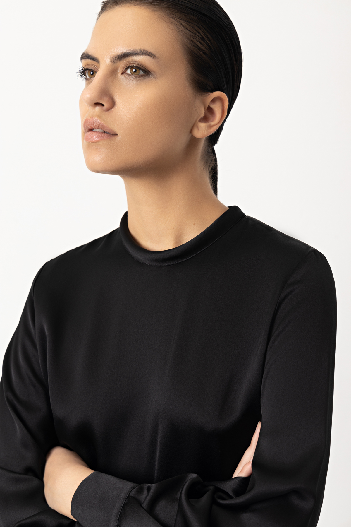 Блузка VASSA&Co, пол женский, цвет черный, фото №3