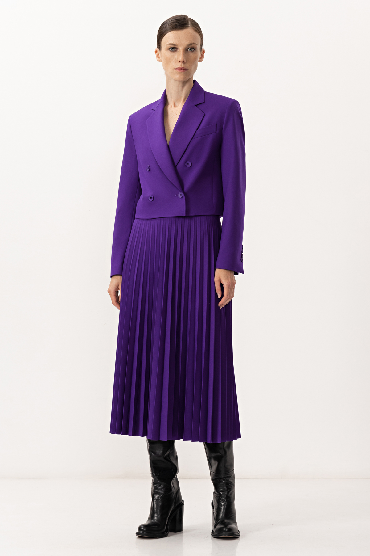 Укороченный жакет VASSA&Co, пол женский, цвет фиолетовый, фото №2