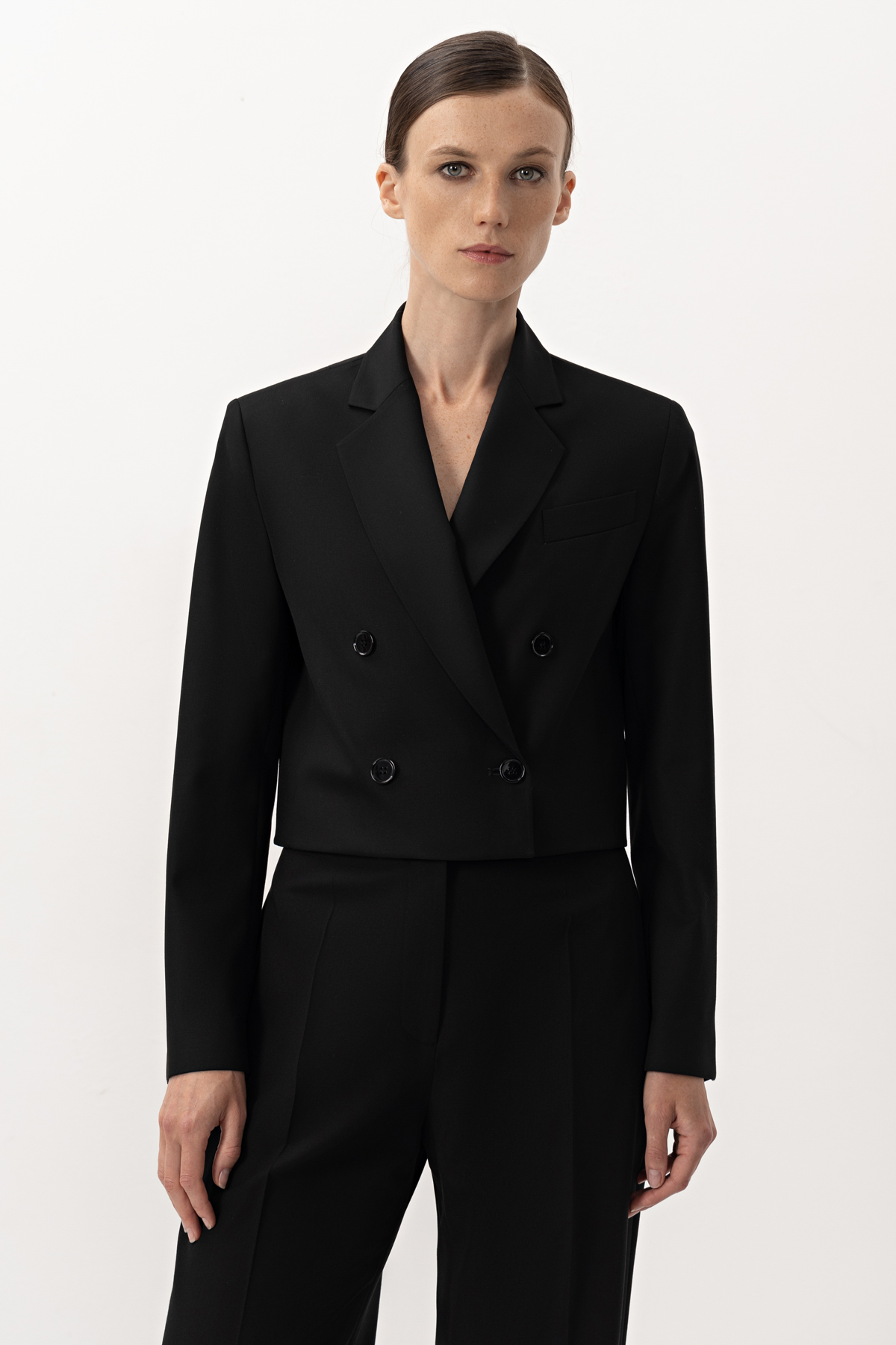 Укороченный жакет VASSA&Co, пол женский, цвет черный, фото №8